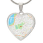 Where We First Met Map, Location Map Heart Necklace, Custom Anniversary Gift for Her, Valentines Day Gifts