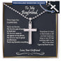 To My Boyfriend Cross Necklace, Boyfriend Birthday Gift, Romantic Gift for Boyfriend, Unique Anniversary Gift for Boyfriend - Ball Chain