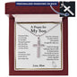 Son Gift from Mom, A Prayer for My Son Cross Necklace, Son Birthday Gift, Son Graduation Gift, From Dad to Son, Christmas Gifts For Son - Ball Chain