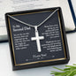 To My Second Dad Cross Pendant, Step Dad Gift, Bonus Dad Gift (Snake Chain)