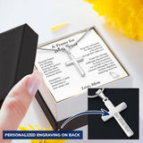 Son Gift from Mom, A Prayer for My Son Cross Necklace, Son Birthday Gift, Son Graduation Gift, From Dad to Son, Christmas Gifts For Son - Snake Chain