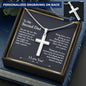To My Second Dad Cross Pendant, Step Dad Gift, Bonus Dad Gift (Snake Chain)