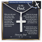 Dad Gifts, Personalized Cross Pendant for Dad, Father's Day Gift for Dad from Daughter - Snake Chain