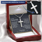 To My Second Dad Cross Pendant, Step Dad Gift, Bonus Dad Gift (Snake Chain)