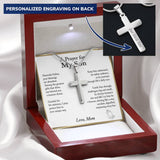 Son Gift from Mom, A Prayer for My Son Cross Necklace, Son Birthday Gift, Son Graduation Gift, From Dad to Son, Christmas Gifts For Son - Snake Chain