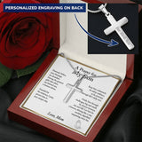 Son Gift from Mom, A Prayer for My Son Cross Necklace, Son Birthday Gift, Son Graduation Gift, From Dad to Son, Christmas Gifts For Son - Snake Chain