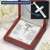 Son Gift from Mom, A Prayer for My Son Cross Necklace, Son Birthday Gift, Son Graduation Gift, From Dad to Son, Christmas Gifts For Son - Snake Chain