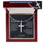 To My Second Dad Cross Pendant, Step Dad Gift, Bonus Dad Gift (Snake Chain)