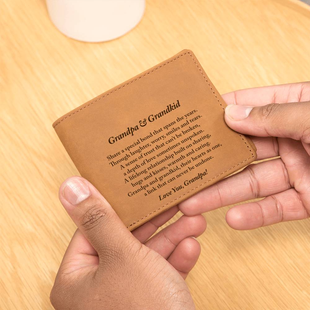 Grandpa Wallet, Grandpa Gift, Grandpa and Grandkid Gift, New Grandpa Gift, Christmas Gift for Grandpa, Father's Day Gift for Grandfather