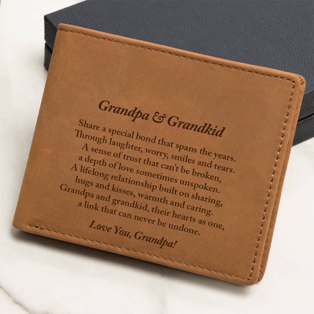 Grandpa Wallet, Grandpa Gift, Grandpa and Grandkid Gift, New Grandpa Gift, Christmas Gift for Grandpa, Father's Day Gift for Grandfather