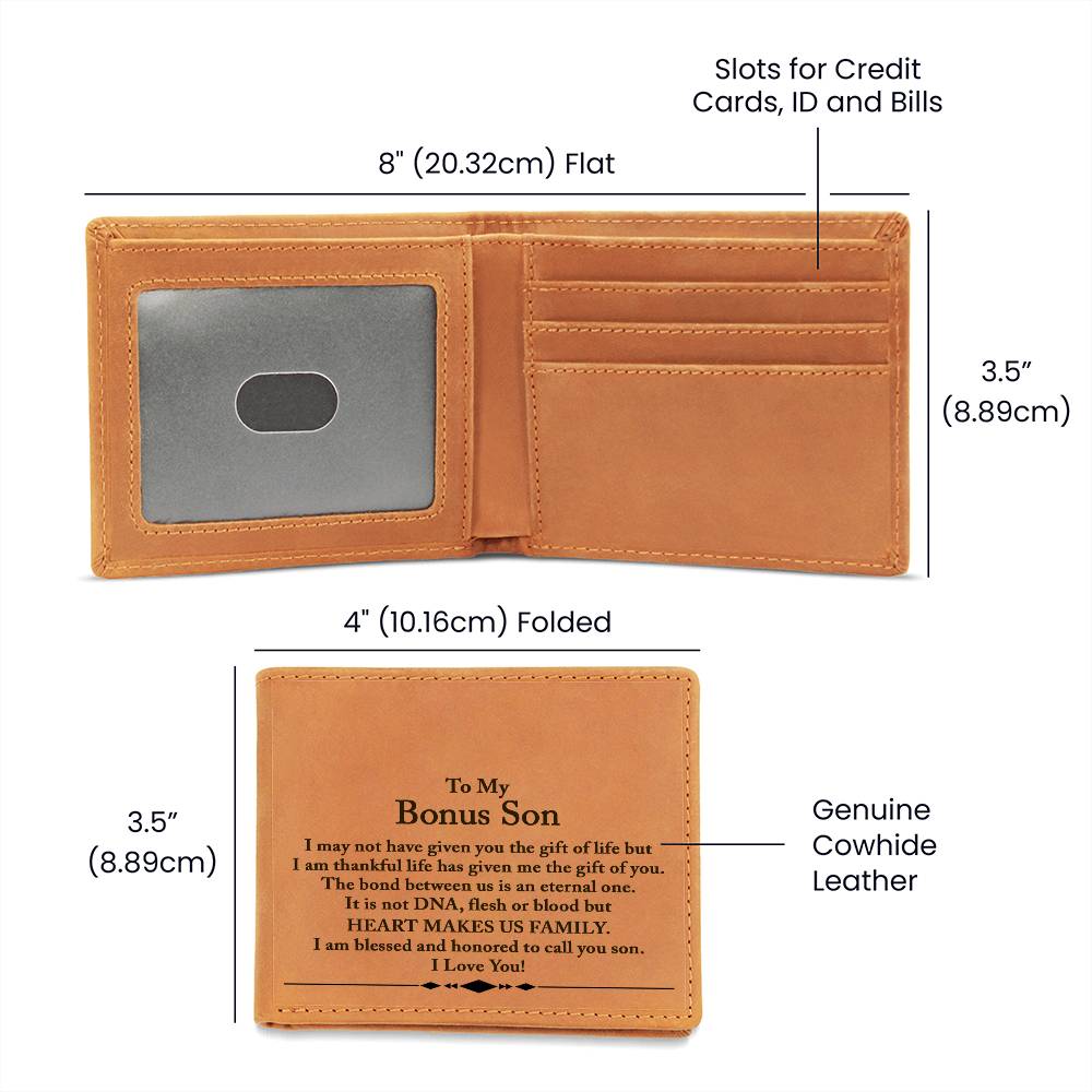 Bonus Son Wallet, Bonus Son Gift, Step Son Gift, Stepson Birthday Gift, Adopted Son Gift, Graduation Gift For Bonus Son, Christmas Gifts