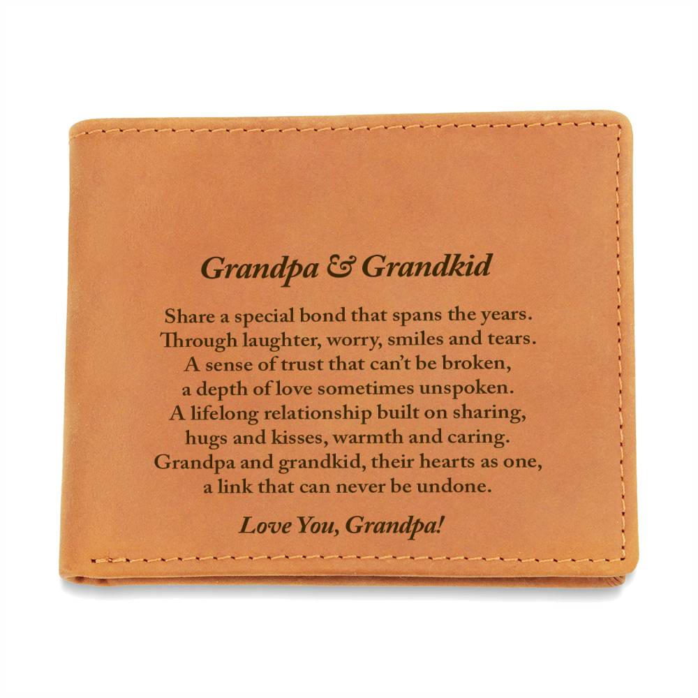 Grandpa Wallet, Grandpa Gift, Grandpa and Grandkid Gift, New Grandpa Gift, Christmas Gift for Grandpa, Father's Day Gift for Grandfather