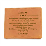 Personalized Leather Mens Wallet, Christmas Gift for Boyfriend, Him, Engraved Custom Anniversary Wallet