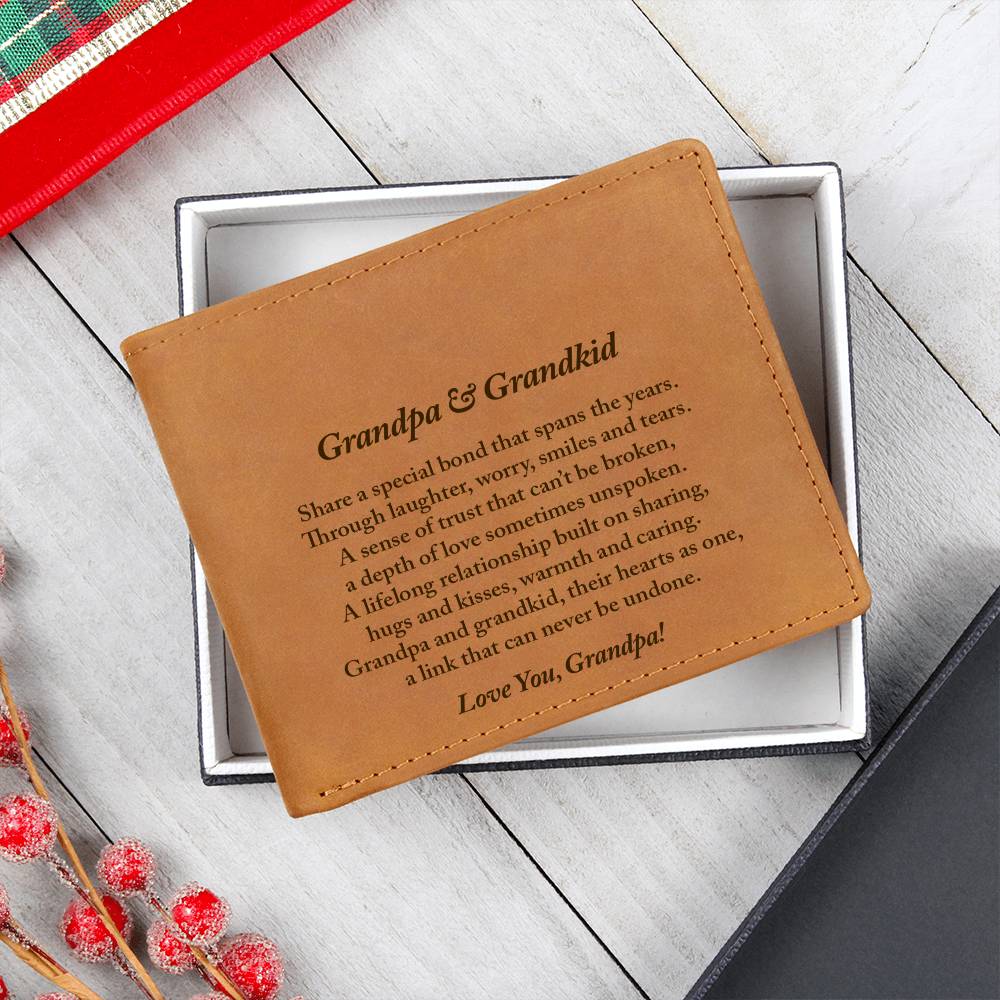 Grandpa Wallet, Grandpa Gift, Grandpa and Grandkid Gift, New Grandpa Gift, Christmas Gift for Grandpa, Father's Day Gift for Grandfather