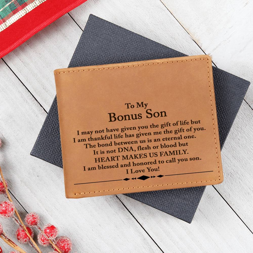Bonus Son Wallet, Bonus Son Gift, Step Son Gift, Stepson Birthday Gift, Adopted Son Gift, Graduation Gift For Bonus Son, Christmas Gifts