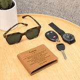 Personalized Leather Mens Wallet, Christmas Gift for Boyfriend, Him, Engraved Custom Anniversary Wallet