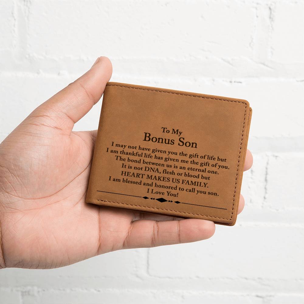 Bonus Son Wallet, Bonus Son Gift, Step Son Gift, Stepson Birthday Gift, Adopted Son Gift, Graduation Gift For Bonus Son, Christmas Gifts