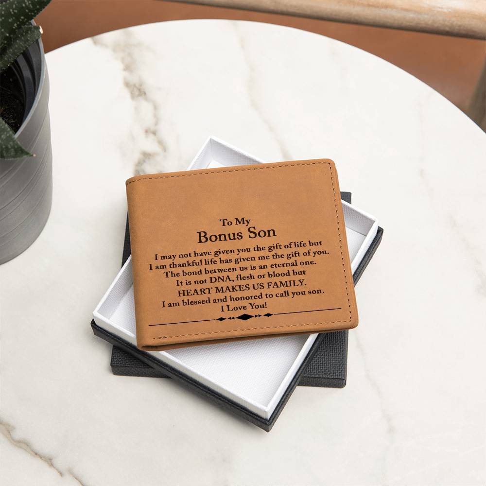 Bonus Son Wallet, Bonus Son Gift, Step Son Gift, Stepson Birthday Gift, Adopted Son Gift, Graduation Gift For Bonus Son, Christmas Gifts