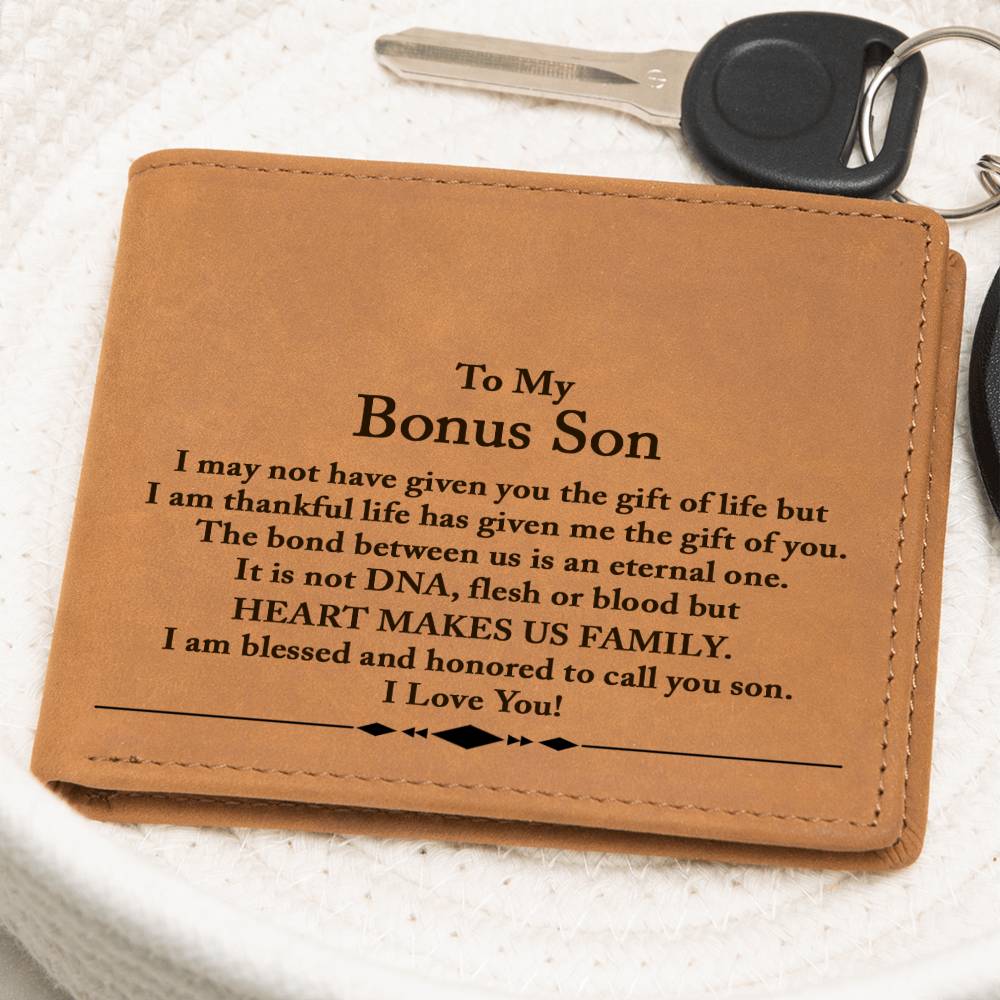 Bonus Son Wallet, Bonus Son Gift, Step Son Gift, Stepson Birthday Gift, Adopted Son Gift, Graduation Gift For Bonus Son, Christmas Gifts