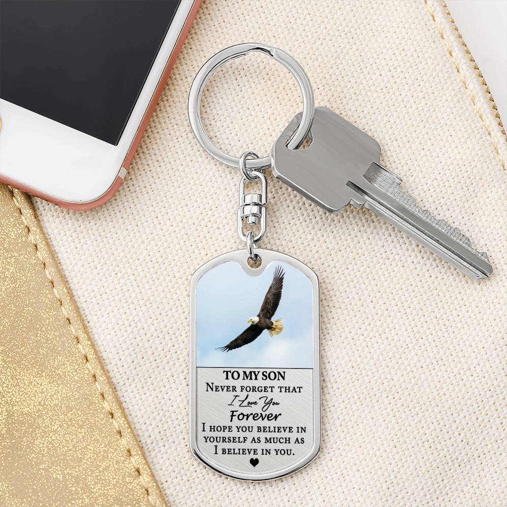 To My Son Keychain, Personalized Gift for Son, Sentimental Gift for My Son, Keepsake Gift for Son