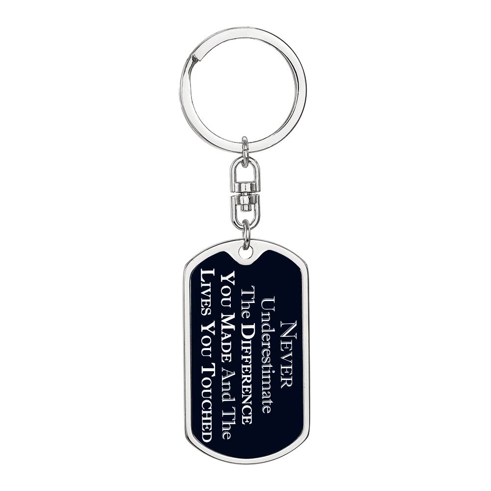 Thank You Keychain, Never Estimate The Difference You Made, Thank You Gift, Appreciation Gift, Retirement Gift