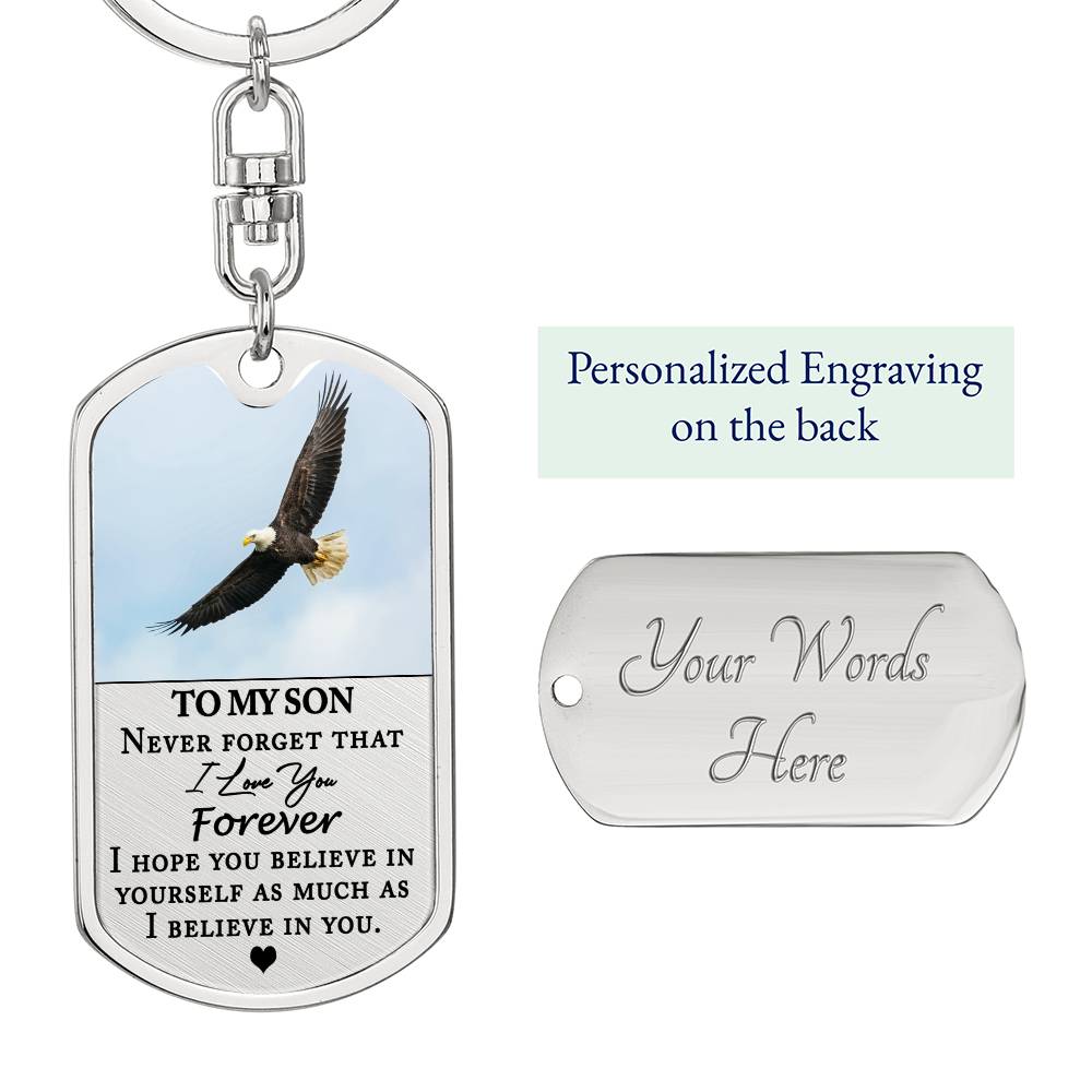 To My Son Keychain, Personalized Gift for Son, Sentimental Gift for My Son, Keepsake Gift for Son