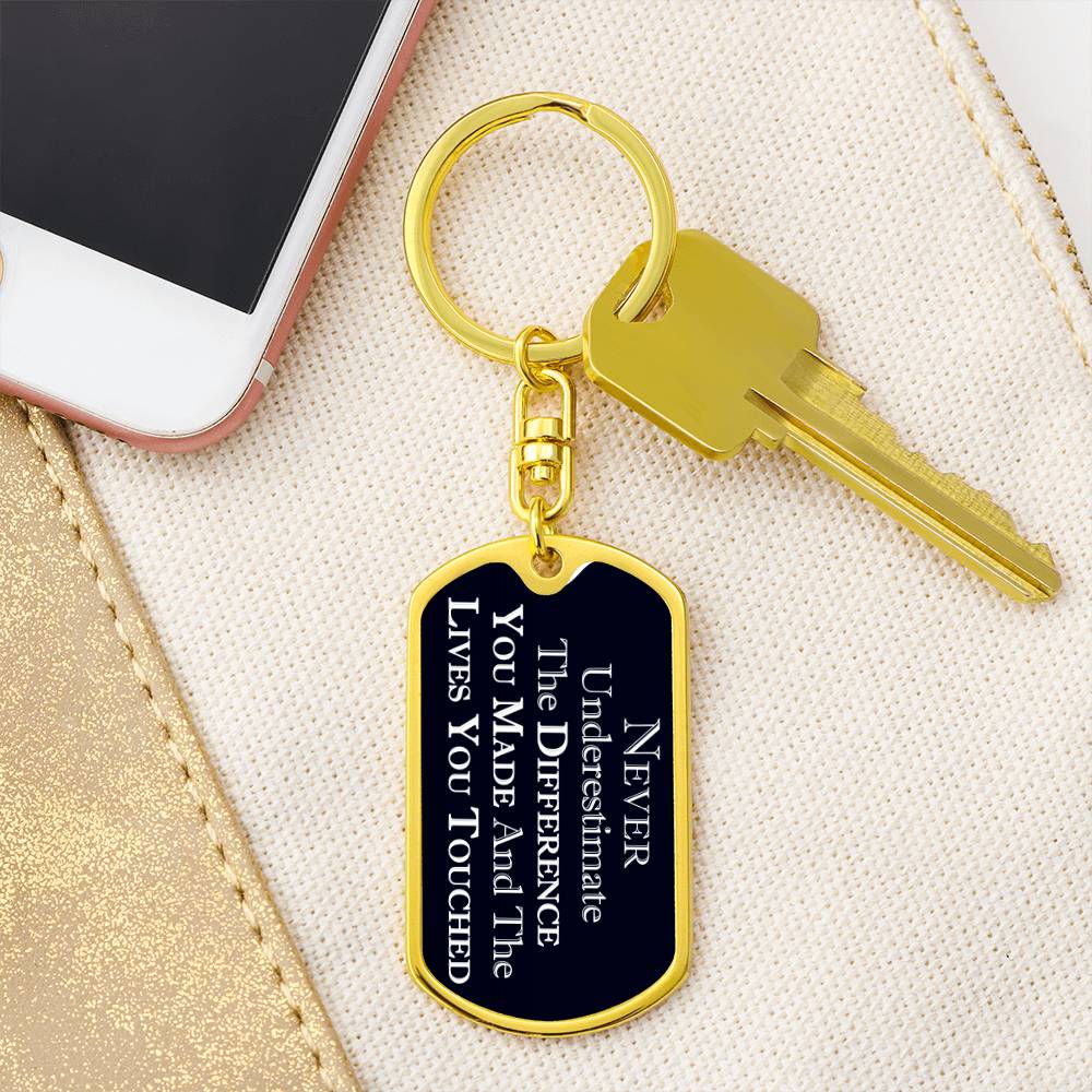 Thank You Keychain, Never Estimate The Difference You Made, Thank You Gift, Appreciation Gift, Retirement Gift