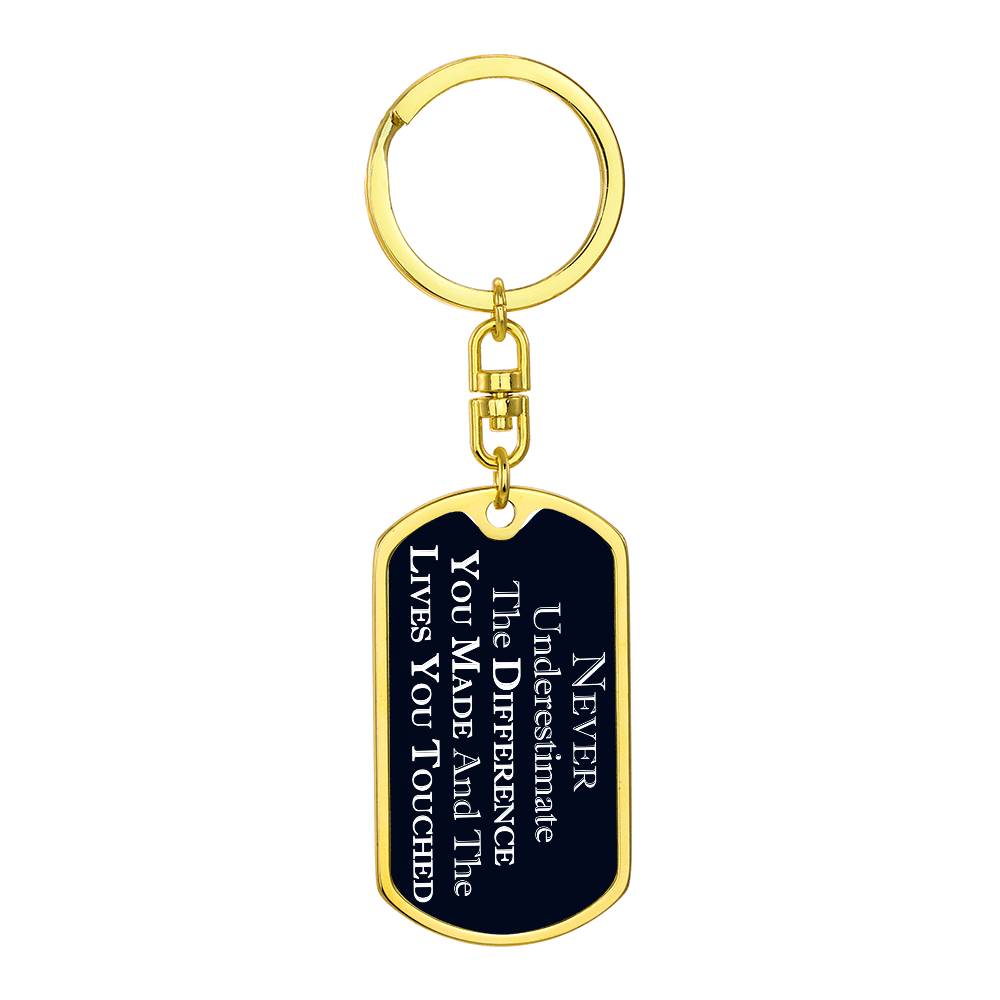 Thank You Keychain, Never Estimate The Difference You Made, Thank You Gift, Appreciation Gift, Retirement Gift