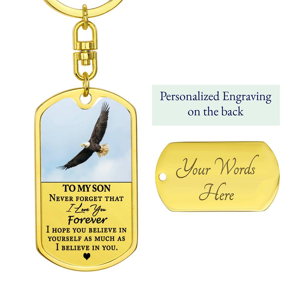 To My Son Keychain, Personalized Gift for Son, Sentimental Gift for My Son, Keepsake Gift for Son