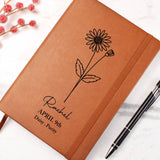 April Birth Flower Personalized Journal, Daisy Birth Flower Personalized Journal, Birth Month Flower Custom Journal, Engraved Gratitude Journal, Prayer Journal, Christmas Gifts