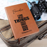 Philippians 4:13 Personalized Journal, Christian Gifts for Women and Men, Bible Study Journal, Religious Gifts, Unique Birthday Gift
