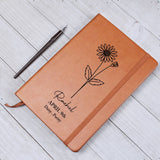 April Birth Flower Personalized Journal, Daisy Birth Flower Personalized Journal, Birth Month Flower Custom Journal, Engraved Gratitude Journal, Prayer Journal, Christmas Gifts