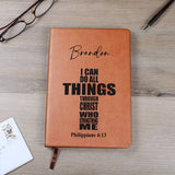 Philippians 4:13 Personalized Journal, Christian Gifts for Women and Men, Bible Study Journal, Religious Gifts, Unique Birthday Gift