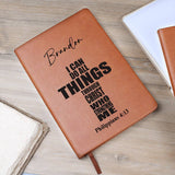 Philippians 4:13 Personalized Journal, Christian Gifts for Women and Men, Bible Study Journal, Religious Gifts, Unique Birthday Gift