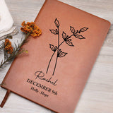 December Birth Flower Personalized Journal, Holly Birth Flower Personalized Journal, Birth Month Flower Custom Journal, Engraved Gratitude Journal, Prayer Journal, Christmas Gifts