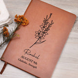 August Birth Flower Personalized Journal, Gladiolus Birth Flower Personalized Journal, Birth Month Flower Custom Journal, Engraved Gratitude Journal, Prayer Journal, Christmas Gifts