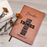Philippians 4:13 Personalized Journal, Christian Gifts for Women and Men, Bible Study Journal, Religious Gifts, Unique Birthday Gift