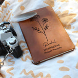 October Birth Flower Personalized Journal, Marigold Birth Flower Custom Journal, Engraved Gratitude Journal, Prayer Journal, Christmas Gifts