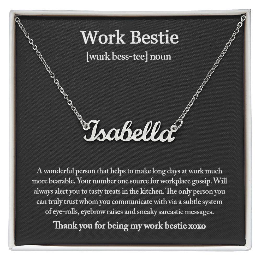 Work Bestie Necklace, Personalized Gift for CoWorker, CoWorker Gift, Work Bestie Birthday Gift, Work Friend Gift, Christmas Gifts
