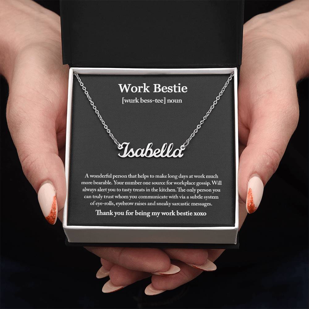 Work Bestie Necklace, Personalized Gift for CoWorker, CoWorker Gift, Work Bestie Birthday Gift, Work Friend Gift, Christmas Gifts