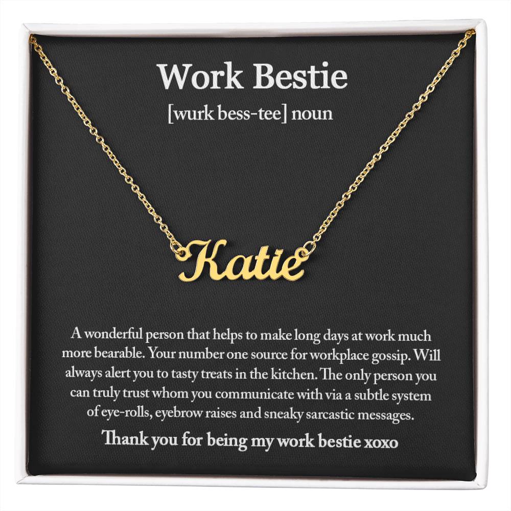 Work Bestie Necklace, Personalized Gift for CoWorker, CoWorker Gift, Work Bestie Birthday Gift, Work Friend Gift, Christmas Gifts