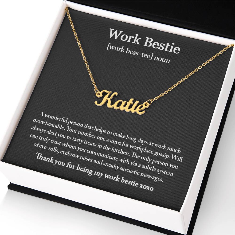 Work Bestie Necklace, Personalized Gift for CoWorker, CoWorker Gift, Work Bestie Birthday Gift, Work Friend Gift, Christmas Gifts