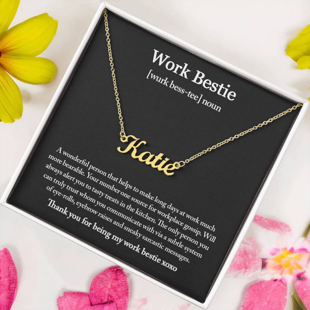 Work Bestie Necklace, Personalized Gift for CoWorker, CoWorker Gift, Work Bestie Birthday Gift, Work Friend Gift, Christmas Gifts