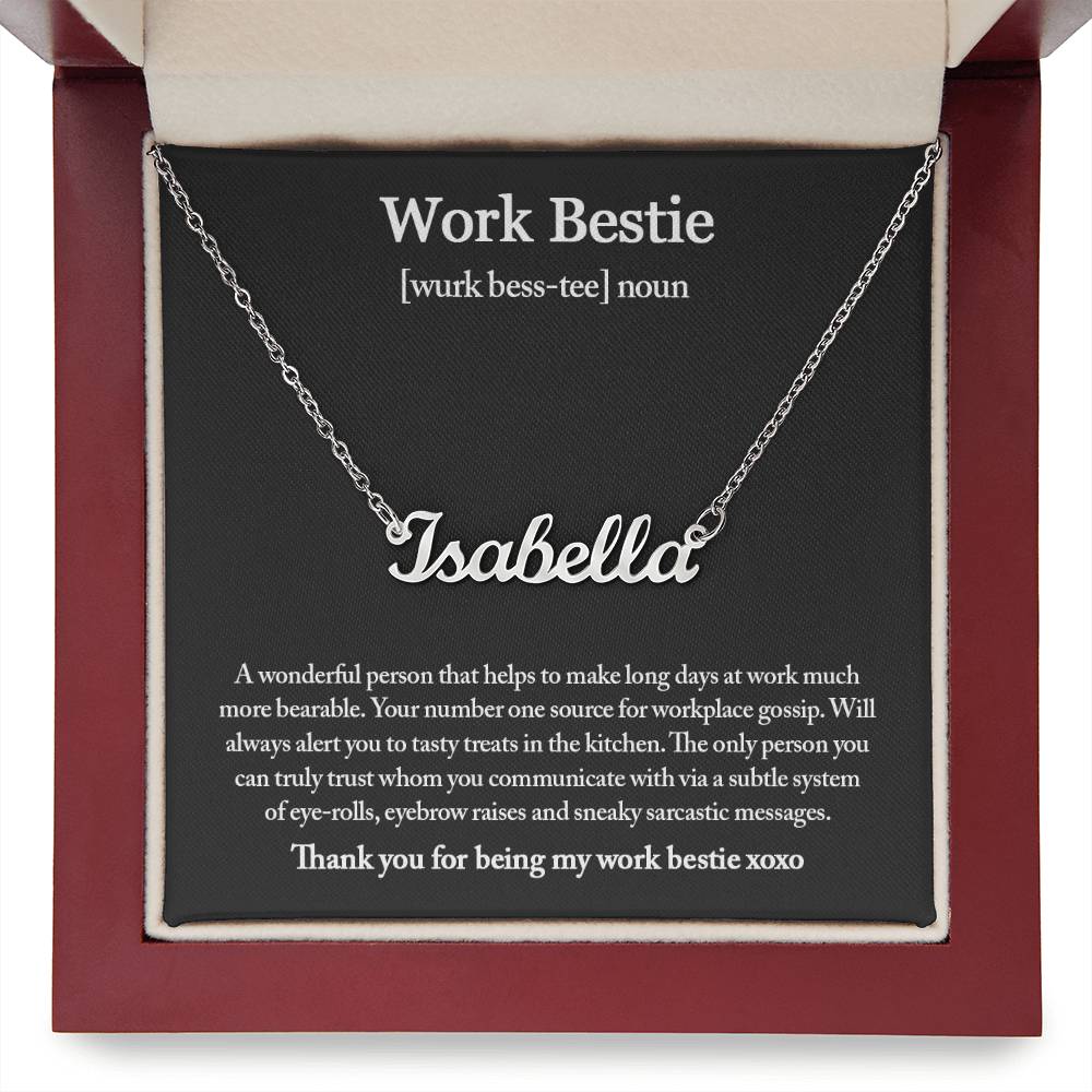 Work Bestie Necklace, Personalized Gift for CoWorker, CoWorker Gift, Work Bestie Birthday Gift, Work Friend Gift, Christmas Gifts