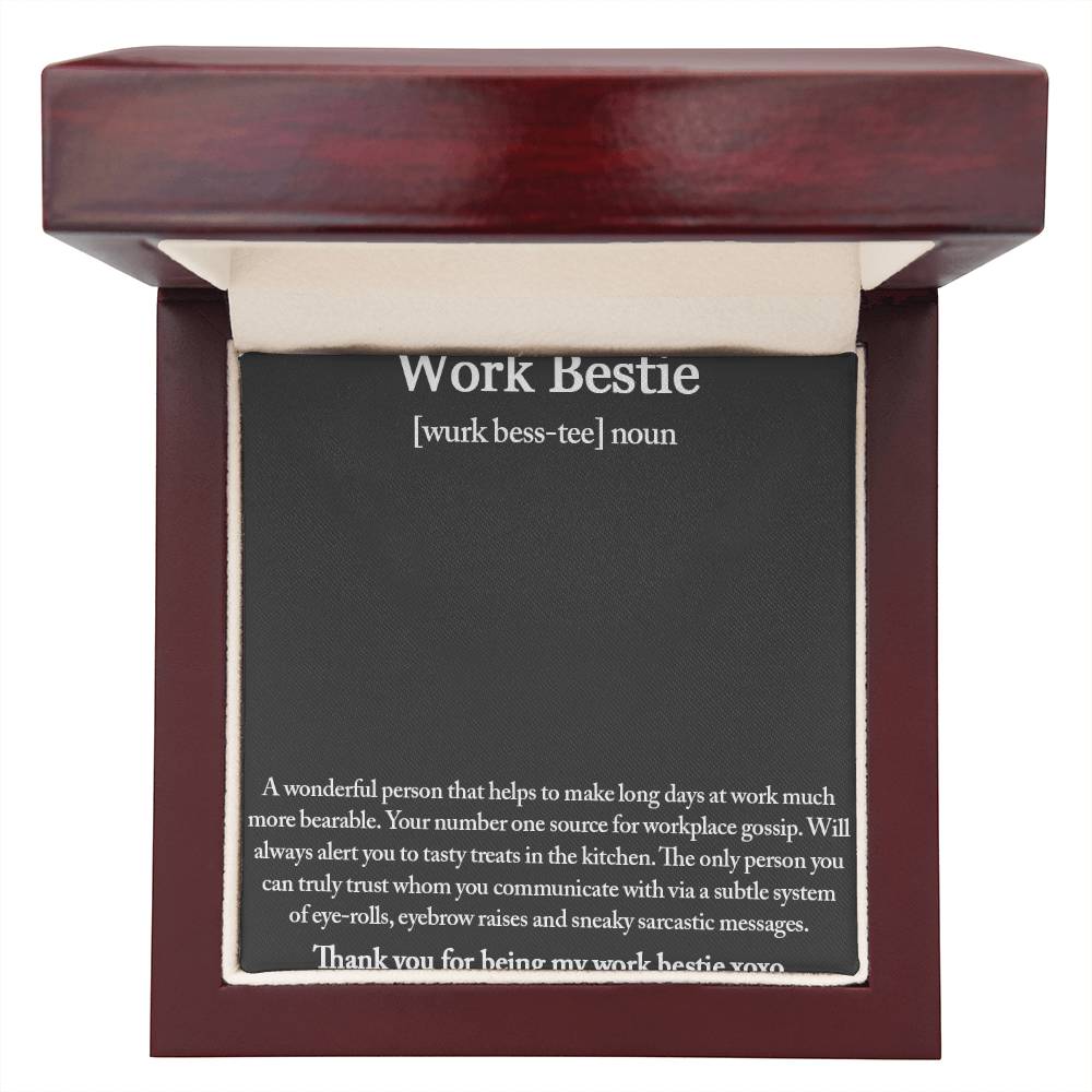 Work Bestie Necklace, Personalized Gift for CoWorker, CoWorker Gift, Work Bestie Birthday Gift, Work Friend Gift, Christmas Gifts
