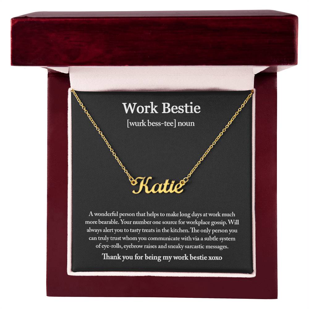 Work Bestie Necklace, Personalized Gift for CoWorker, CoWorker Gift, Work Bestie Birthday Gift, Work Friend Gift, Christmas Gifts