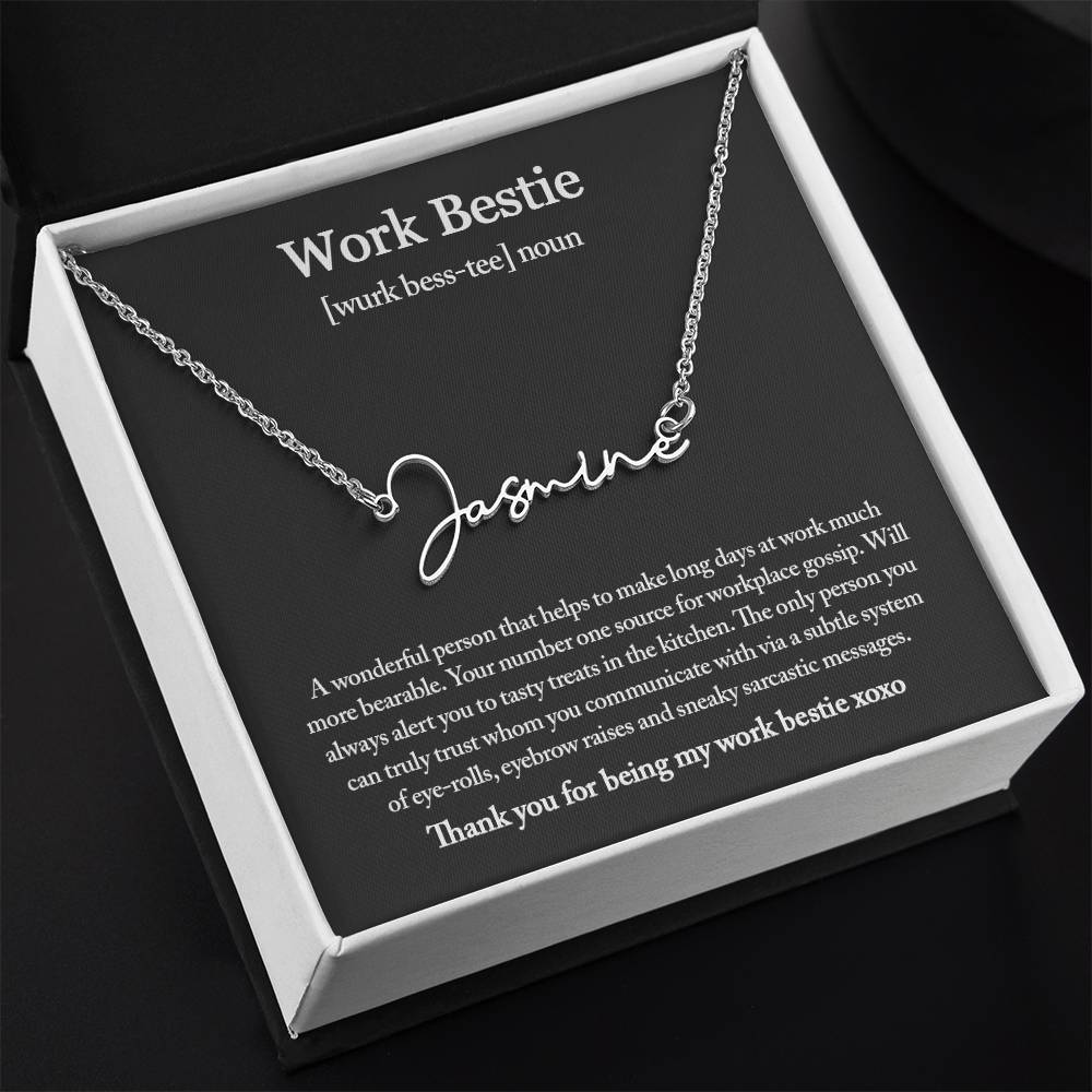 Work Bestie Necklace, Personalized Gift for CoWorker, CoWorker Gift, Work Bestie Birthday Gift, Work Friend Gift, Christmas Gifts
