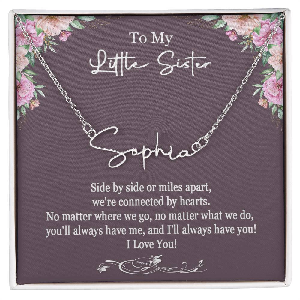 Little Sister Necklace Gift, Sister Gifts, Little Sister Birthday Gift, Gift for Little Sister, Sister Name Necklace, Christmas Gifts