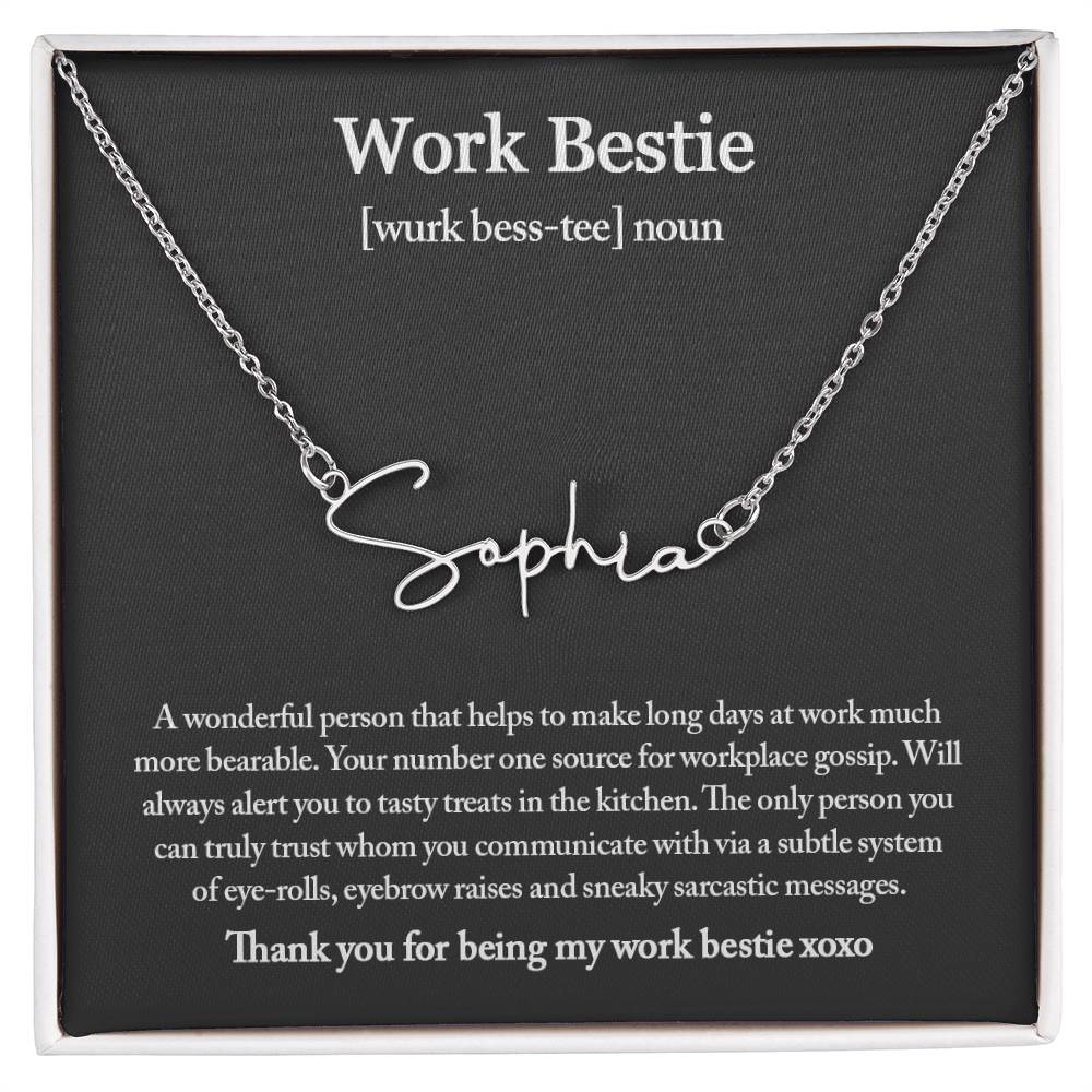 Work Bestie Necklace, Personalized Gift for CoWorker, CoWorker Gift, Work Bestie Birthday Gift, Work Friend Gift, Christmas Gifts