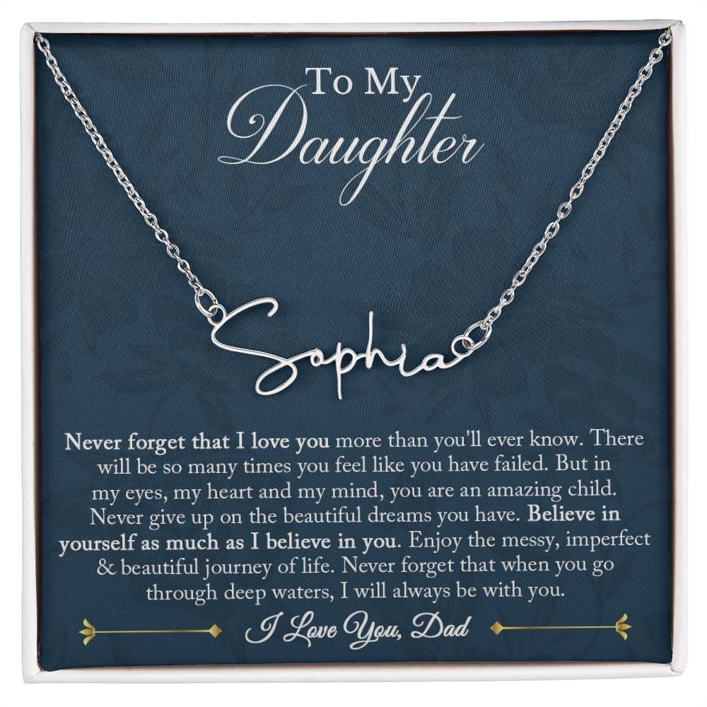 Gift for Daughter from Dad, To My Daughter Necklace, Daughter Gift from Dad, Daughter Birthday Gift, Daughter Graduation Gift